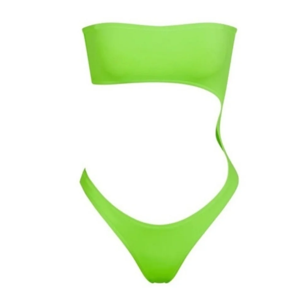 Skims NWT! Swim Monokini Strapless Bikini Neon Green